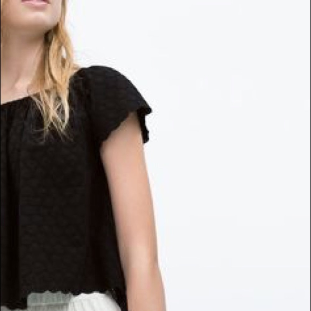 Zara boat neck top black